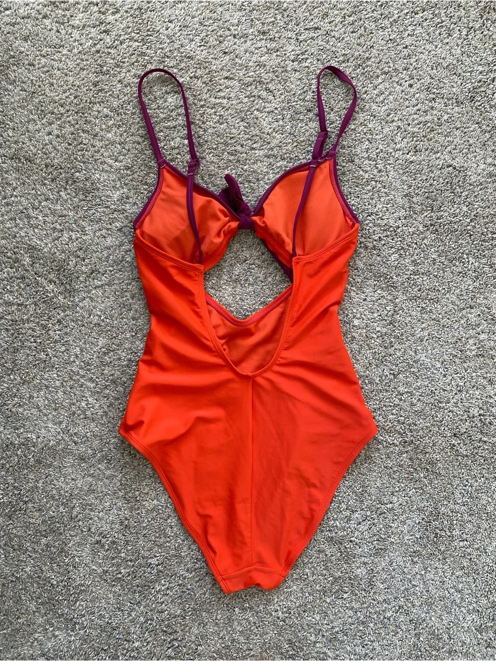 Adore Me Portia Two-Tone Purple and Red One-Piece Swimsuit